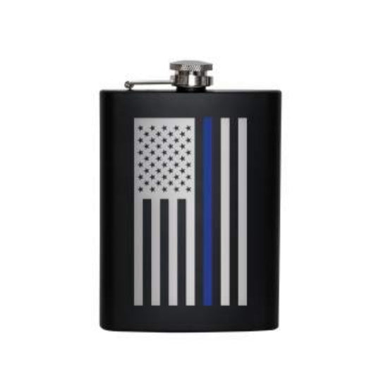Stainless Steel Thin Blue Line Flask