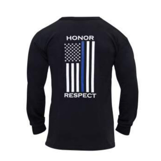 Thin Blue Line Honor and Respect Long Sleeve Tee